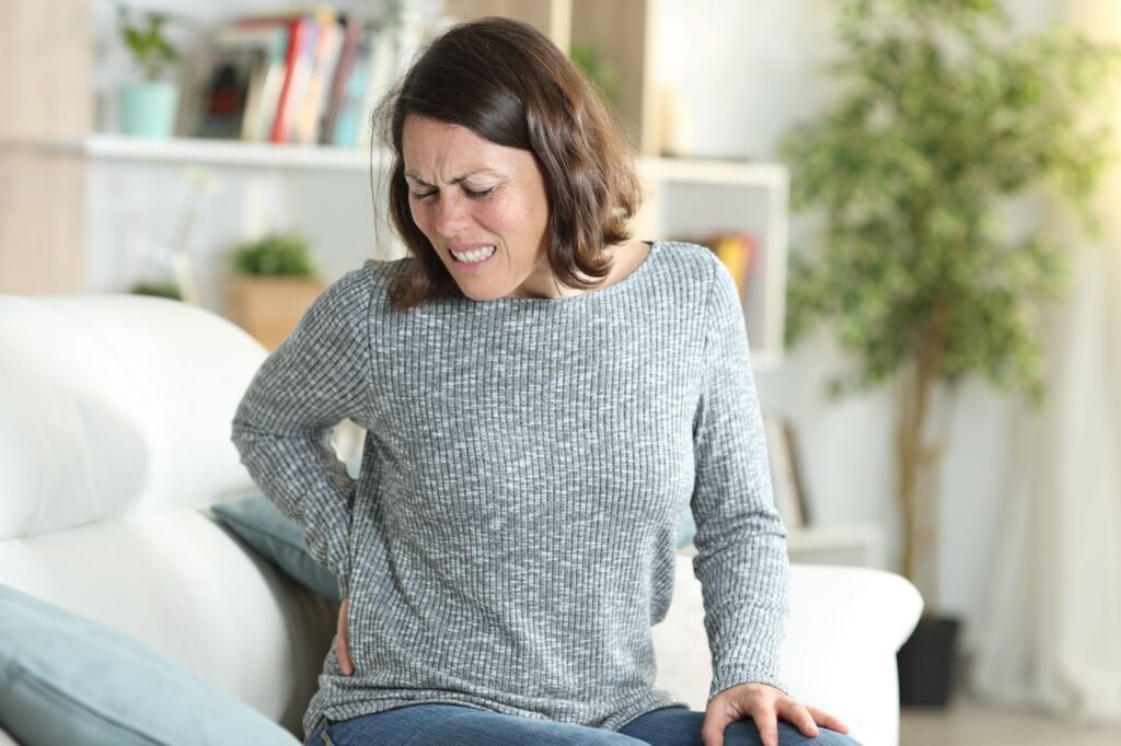 woman suffering from back pain